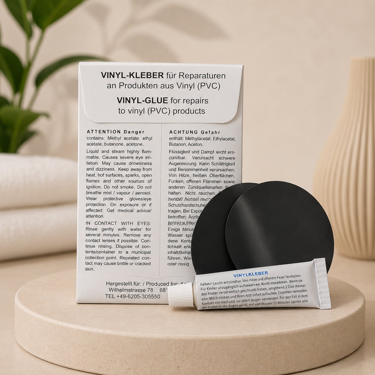 Wasserbett Reparatur Set von OCEANDREAMS – Vinylkleber und Vinylstück zur schnellen Reparatur von Wassermatratzen