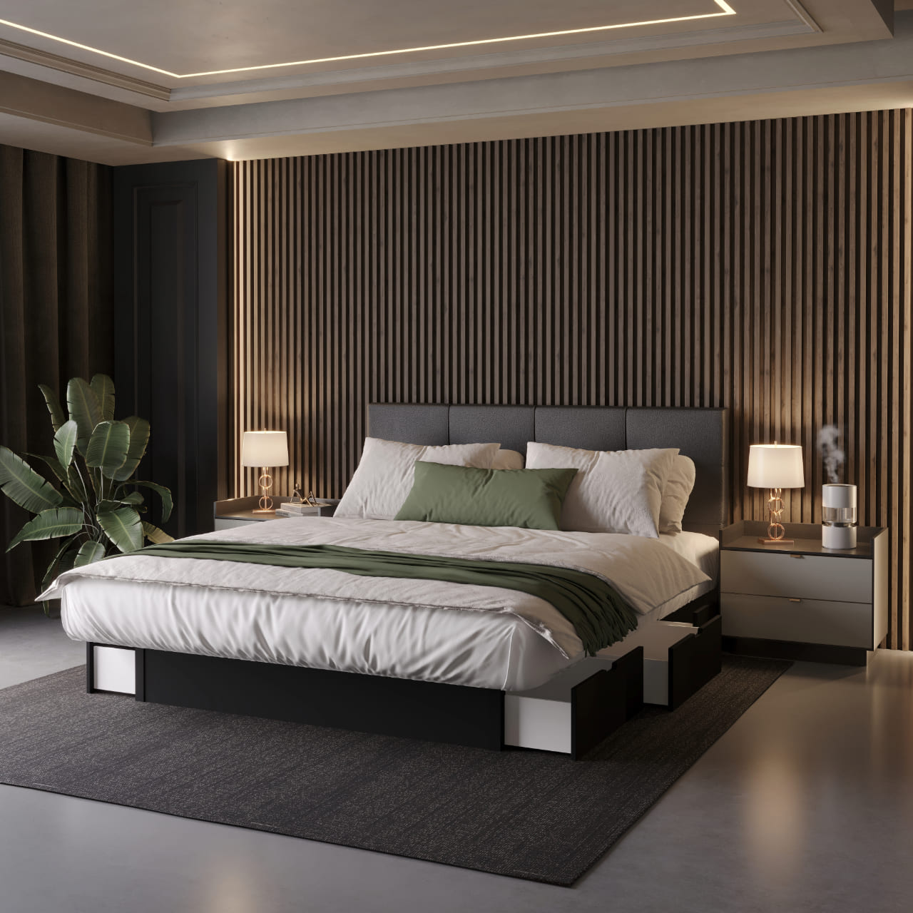 Klassisches Wasserbett mit Stauraum