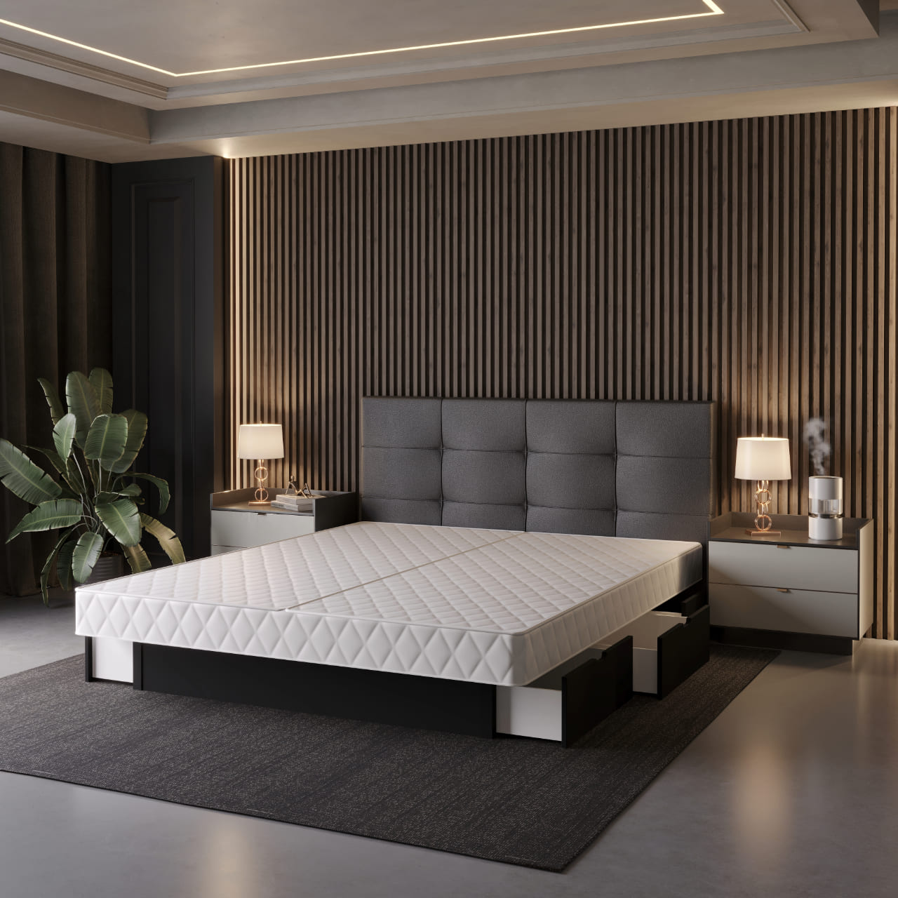 Klassisches Wasserbett mit Stauraum