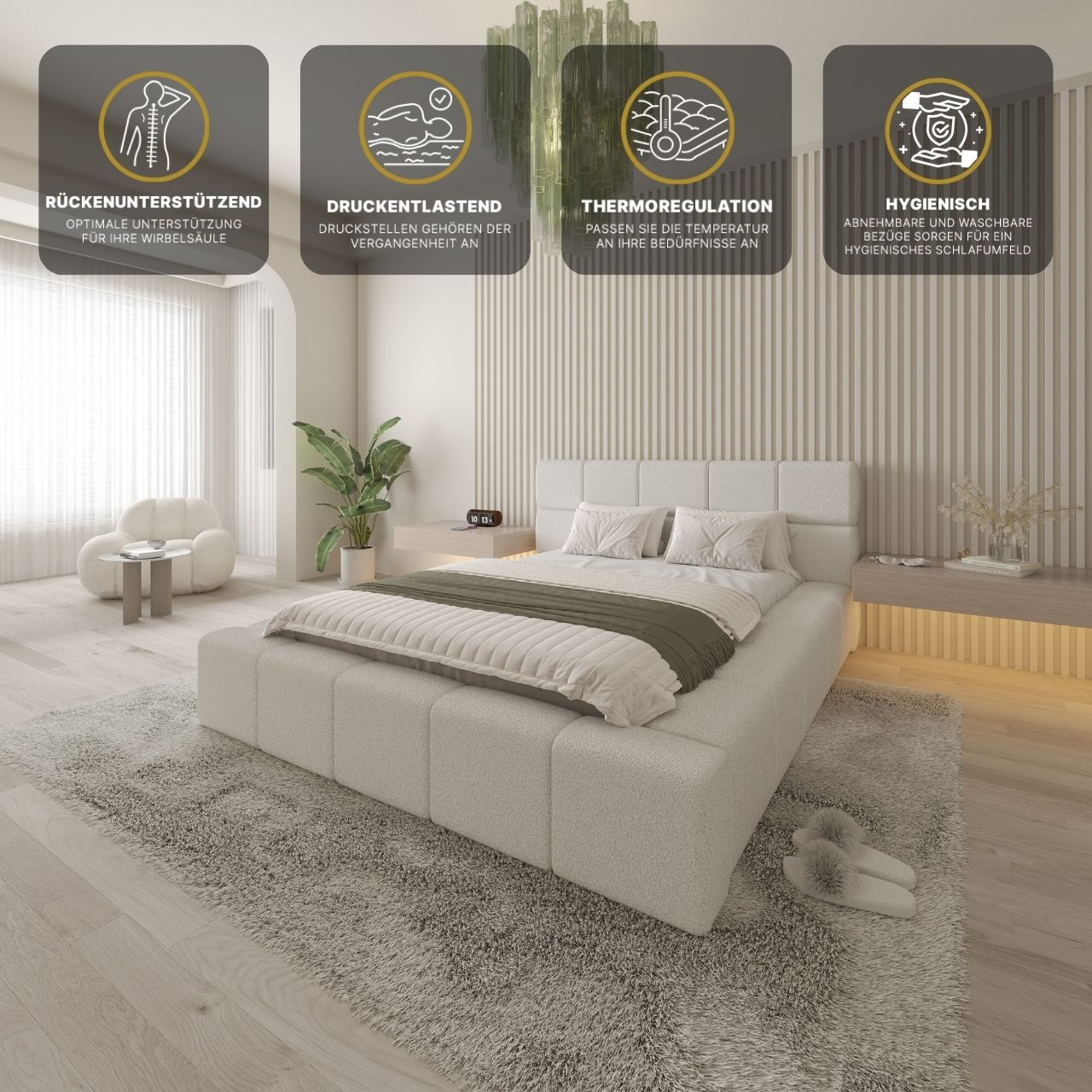 Amsterdam Haven Polsteroptik Wasserbett