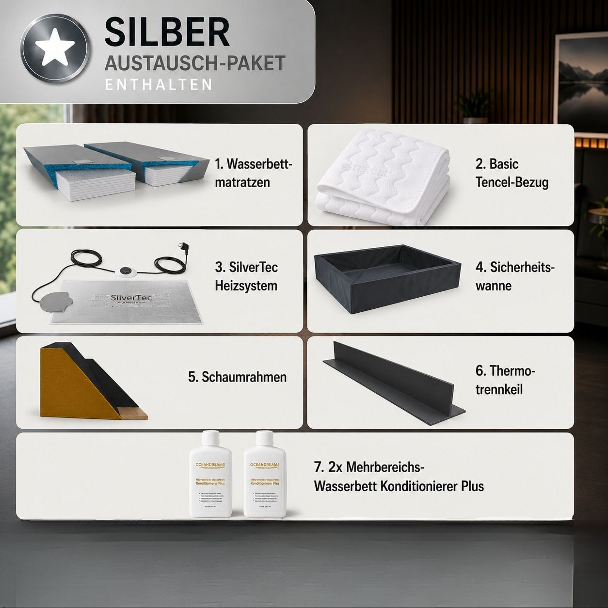 Wasserbett Erneuerungspaket "Silber"