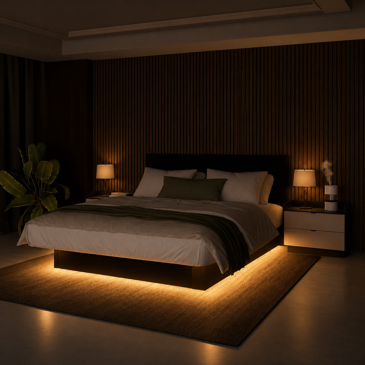 Dream Unterbettbeleuchtung mit Bewegungssensor – warmweißes LED-Licht für Wasserbetten | OCEANDREAMS