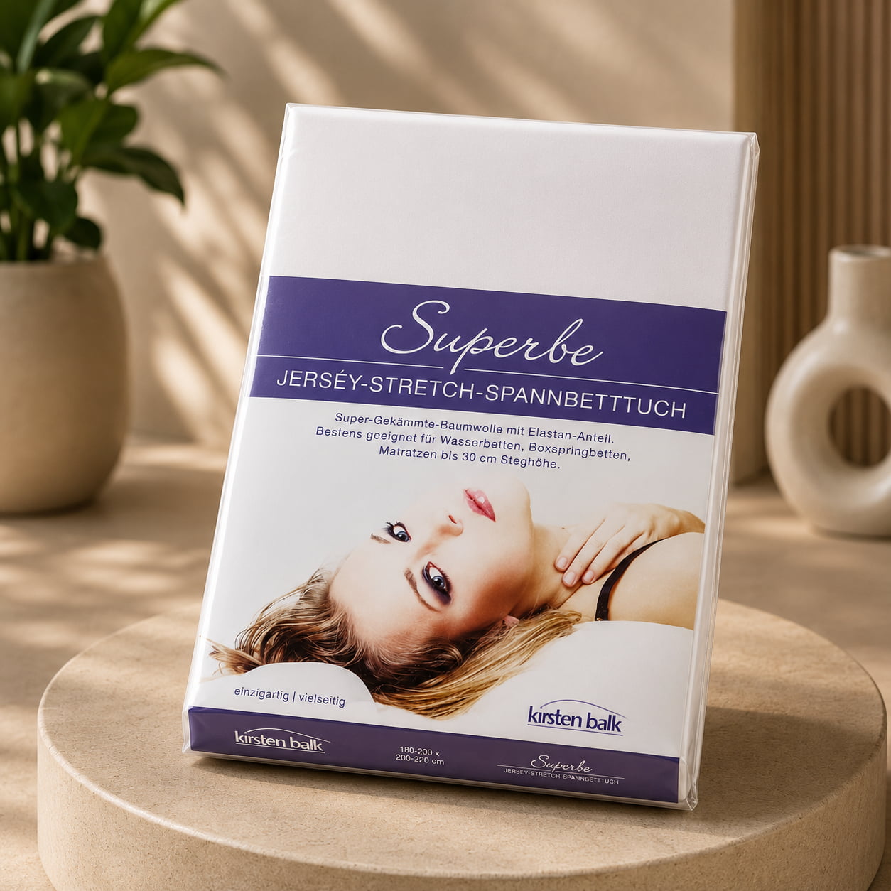 Kirsten Balk Superbe Jersey-Elasthan Spannbetttuch für Wasserbetten – 200g/m²