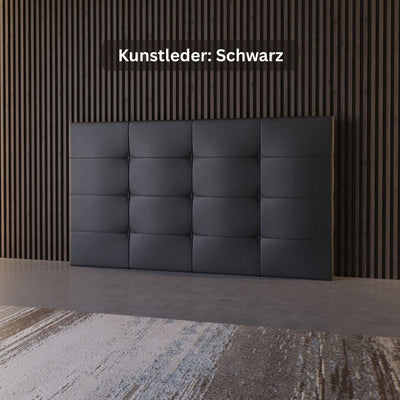 Gesticktes Wasserbett Kopfteil in Schwarz Kunstleder – exklusive Stickerei & Luxusdesign | OCEANDREAMS