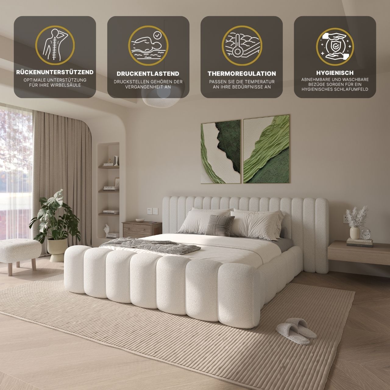 Monaco Moon Polsteroptik Wasserbett