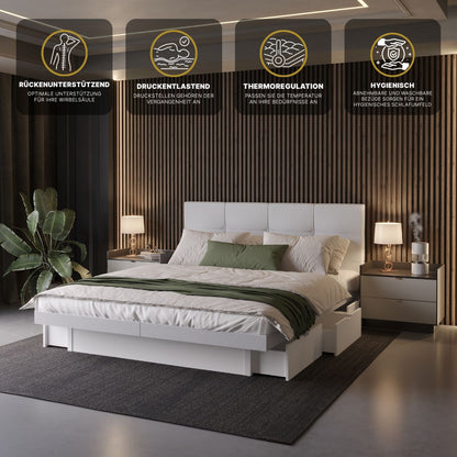 Split-Bettrahmen Wasserbett mit Stauraum