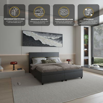 Stockholm Luxe Boxspringoptik Split Wasserbett