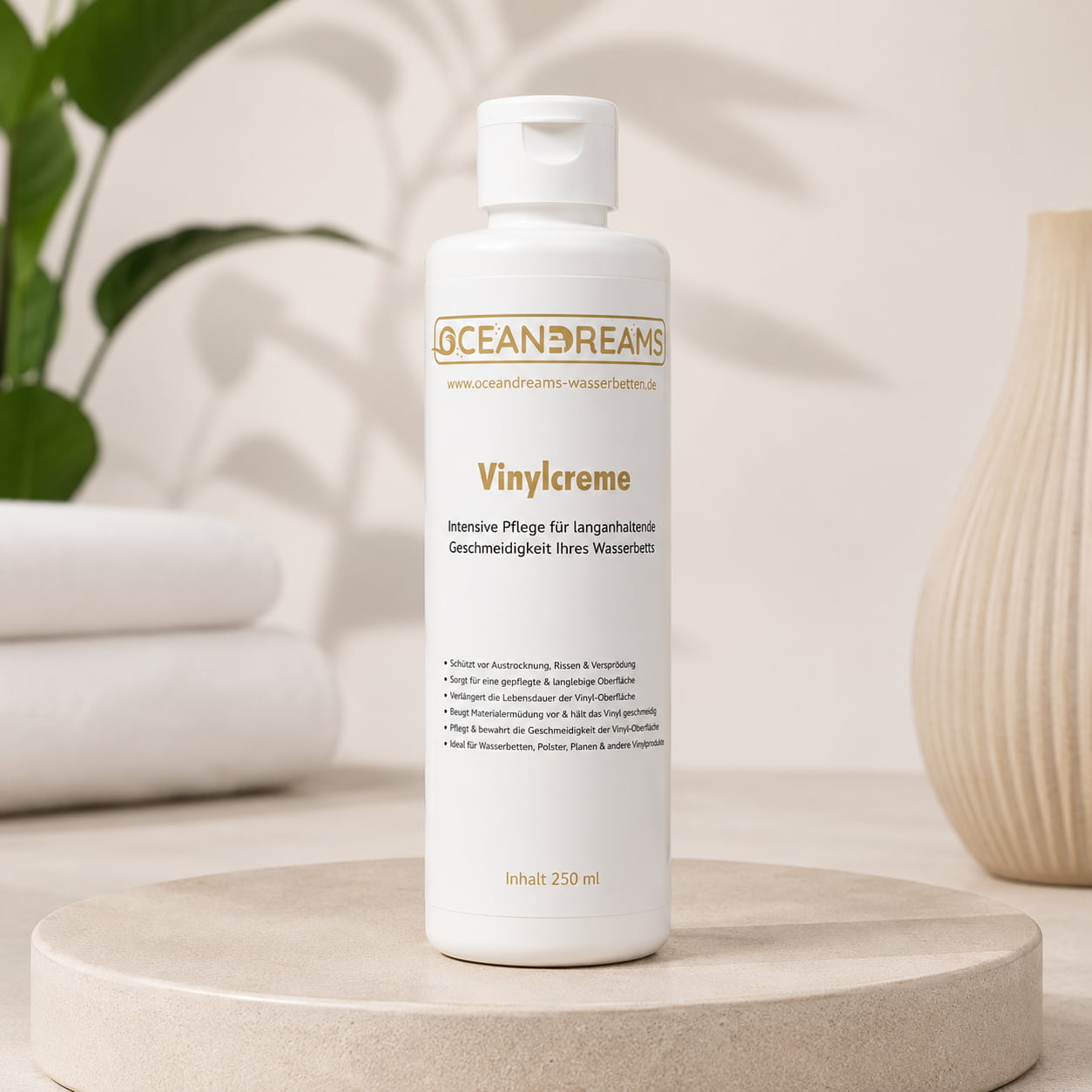 Wasserbett Vinylcreme 250ml von OCEANDREAMS – schützt Wassermatratze vor Oxidation und Austrocknung