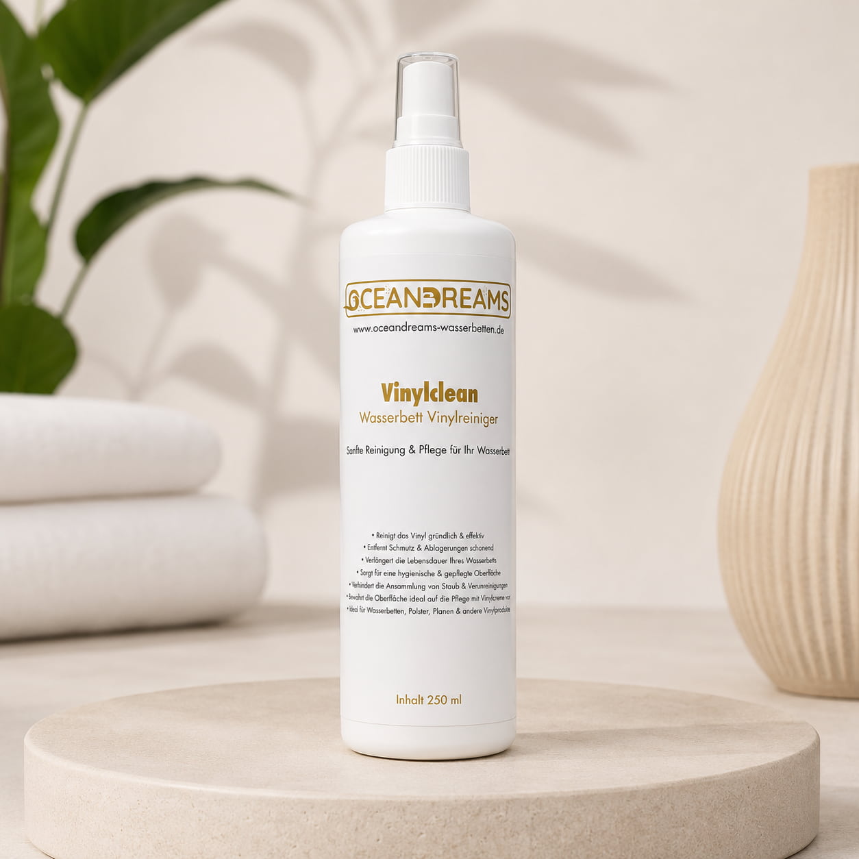 Wasserbett Vinylreiniger 250ml Vinylclean von OCEANDREAMS – Reinigungsspray für Wassermatratzen