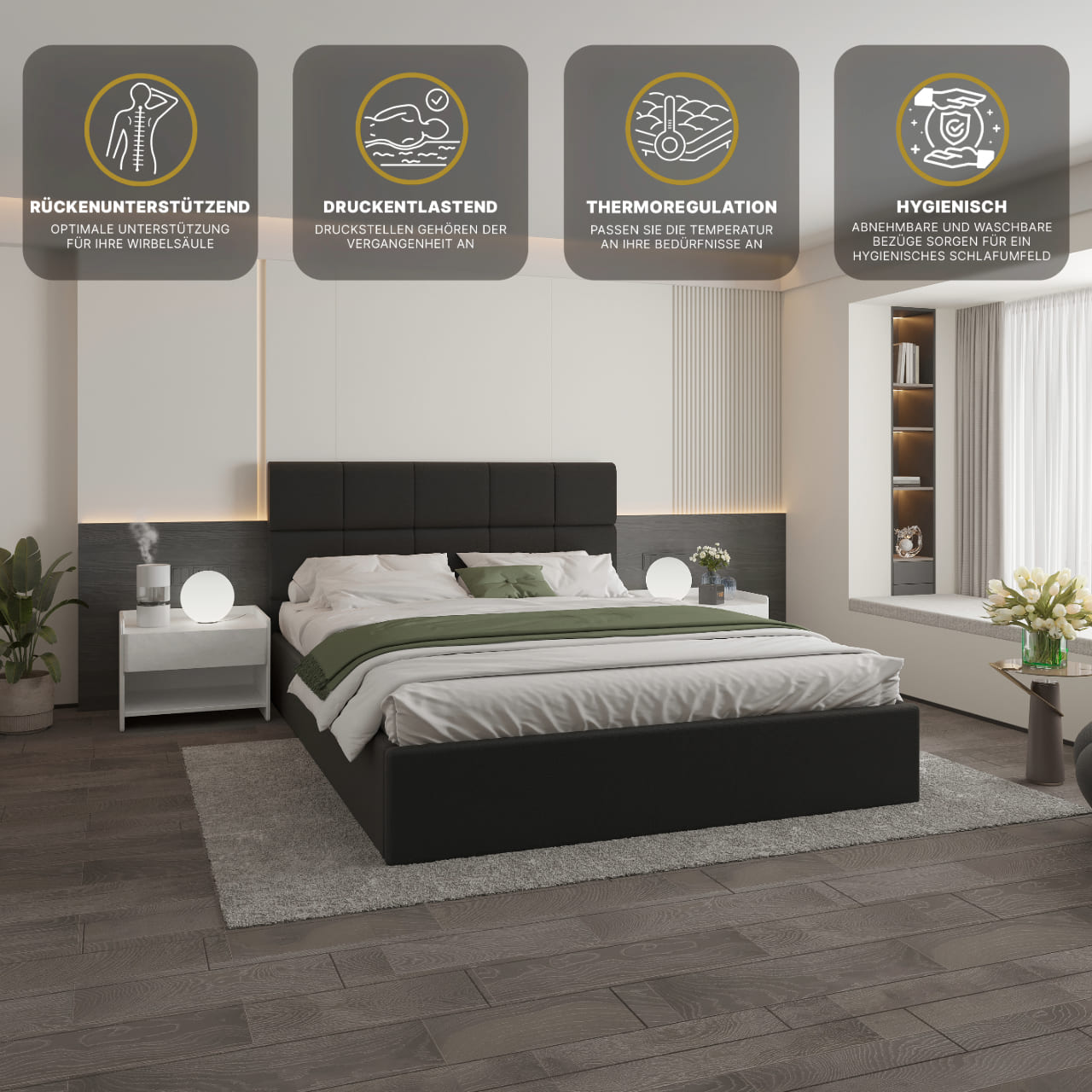 Vlora Polsteroptik Wasserbett