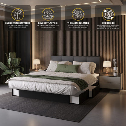 Klassisches Wasserbett mit Stauraum