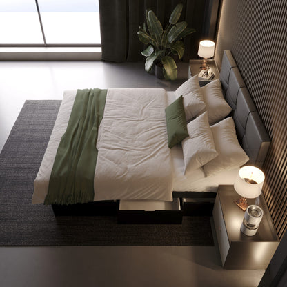 Split-Bettrahmen Wasserbett mit Stauraum