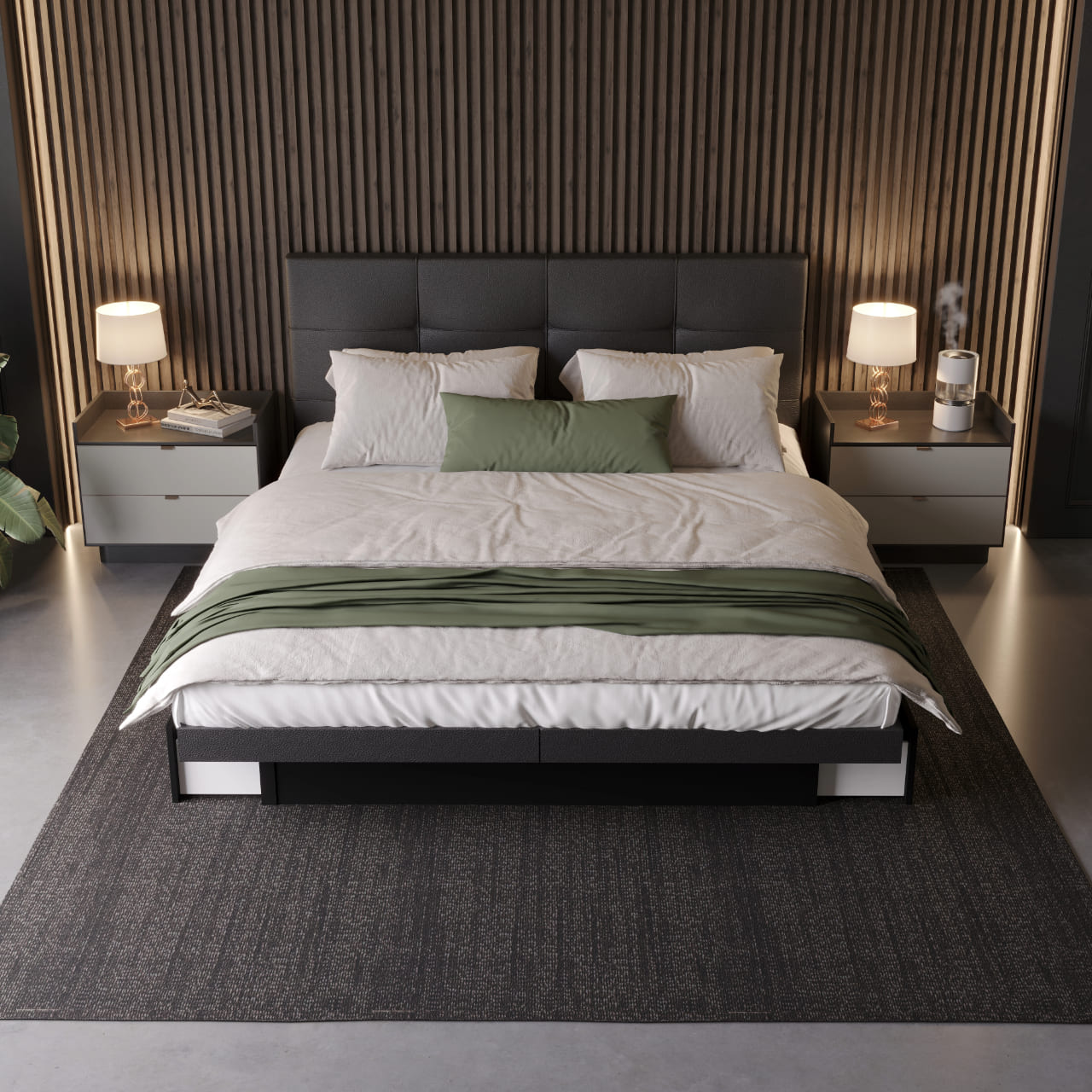 Split-Bettrahmen Wasserbett mit Stauraum