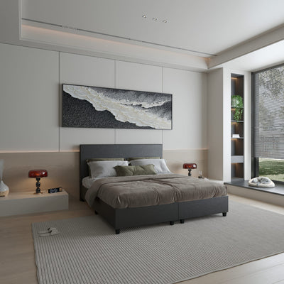 Vienna Loft Boxspringoptik Klassisches Wasserbett von OCEANDREAMS – elegantes Polsterdesign mit Softside Rahmen in modernem Schlafzimmer